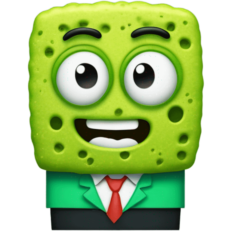 Bob esponja en color verde  emoji