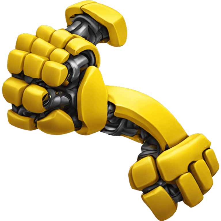 Flexing yellow mechanical cyborg bicep and arm emoji