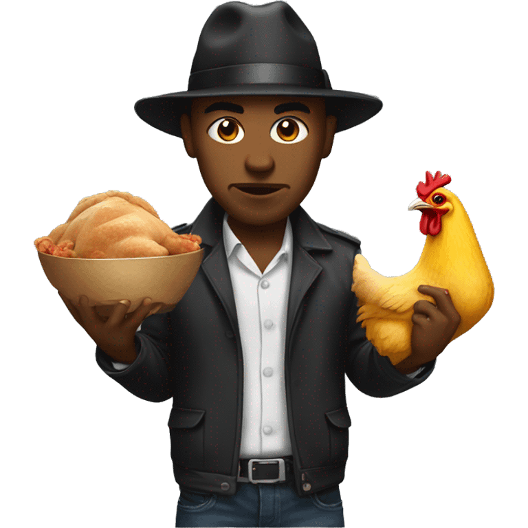 Gangster with chicken emoji