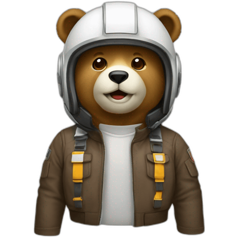 Urso capacete branco engenheiro emoji