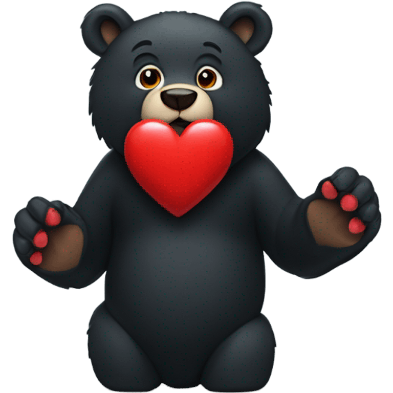 Black bear with heart emoji