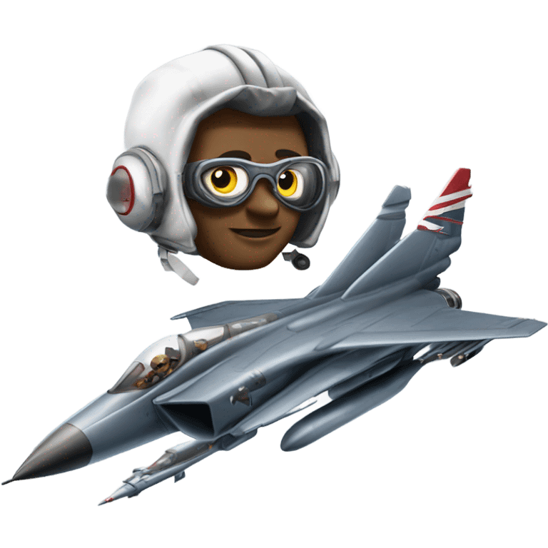 Isaac newton flying a fighter jet emoji