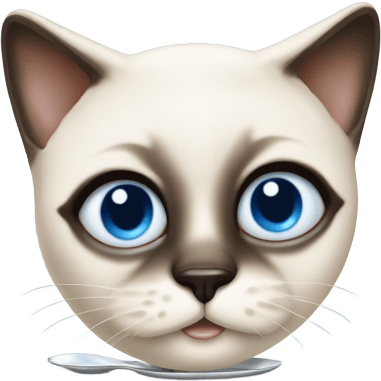 Siamese cat eating yogurt emoji