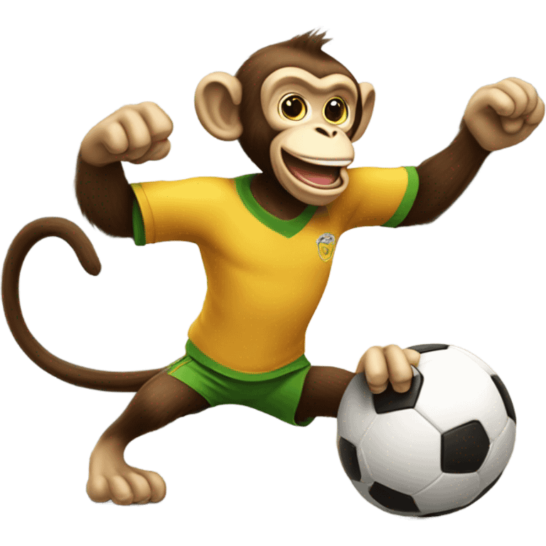 Monkey kicking a ball emoji