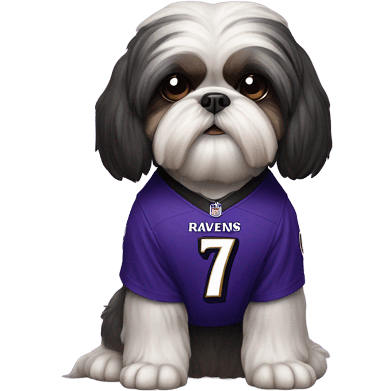 Shih tzu with a ravens jersey on emoji