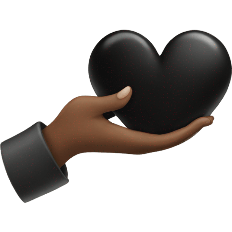 Heart hands with black heart emoji