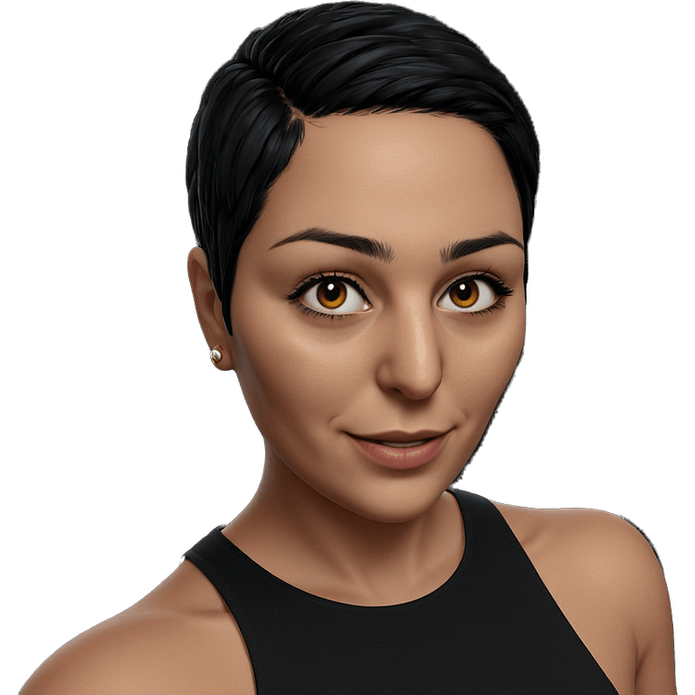 smiling girl with short black hair emoji