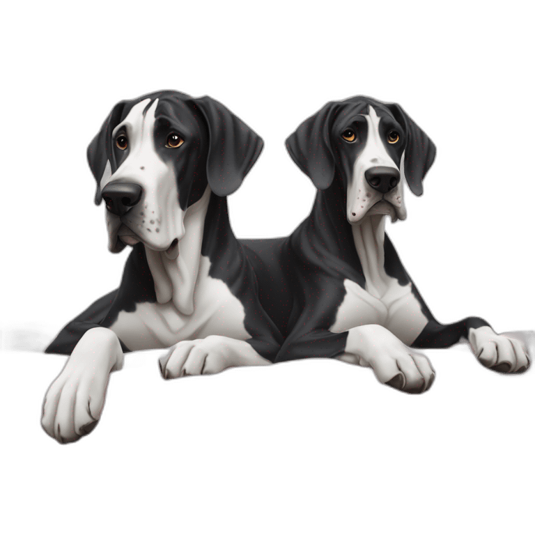 two great danes laying down side by side emoji