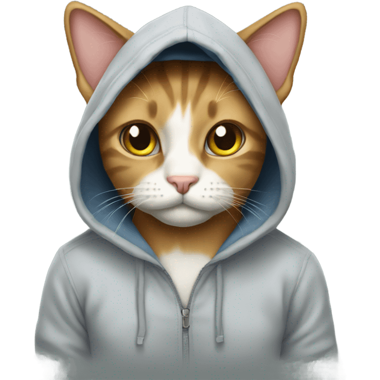 Cat with hoodie emoji