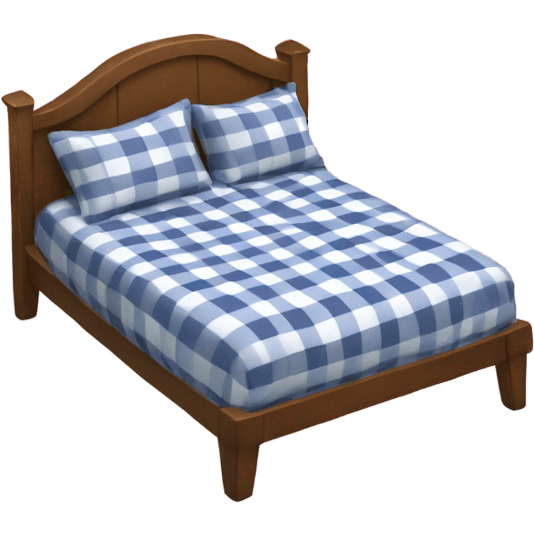 bed with gingham sheets emoji