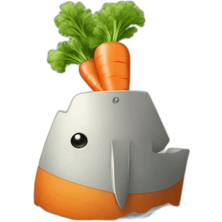 Rudder with carrot emoji