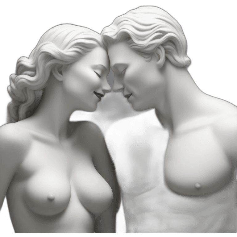 white voluptuous lovers detailed intrincate photorealist emoji