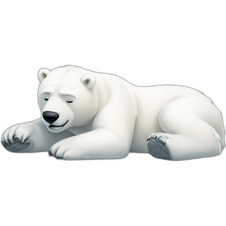 Polar bear cartoony full body laying down emoji