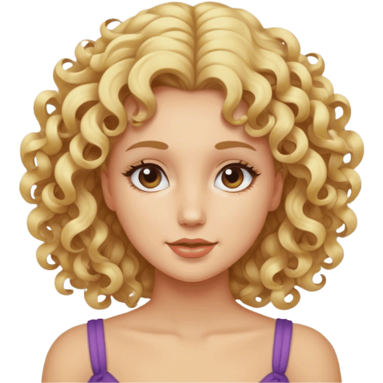 Curly hair blonde emoji