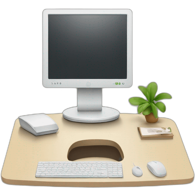 Desk with white monitor emoji