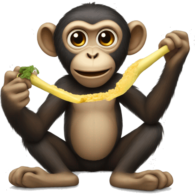 Monkey is eating emoji