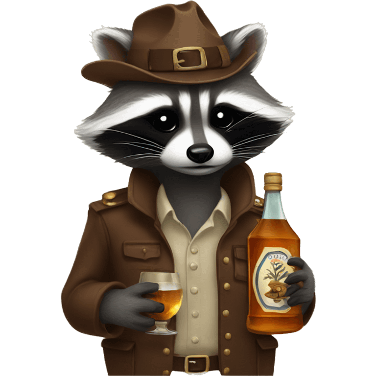 Raccoon drinking rum  emoji