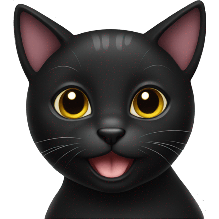 Happy black cat emoji