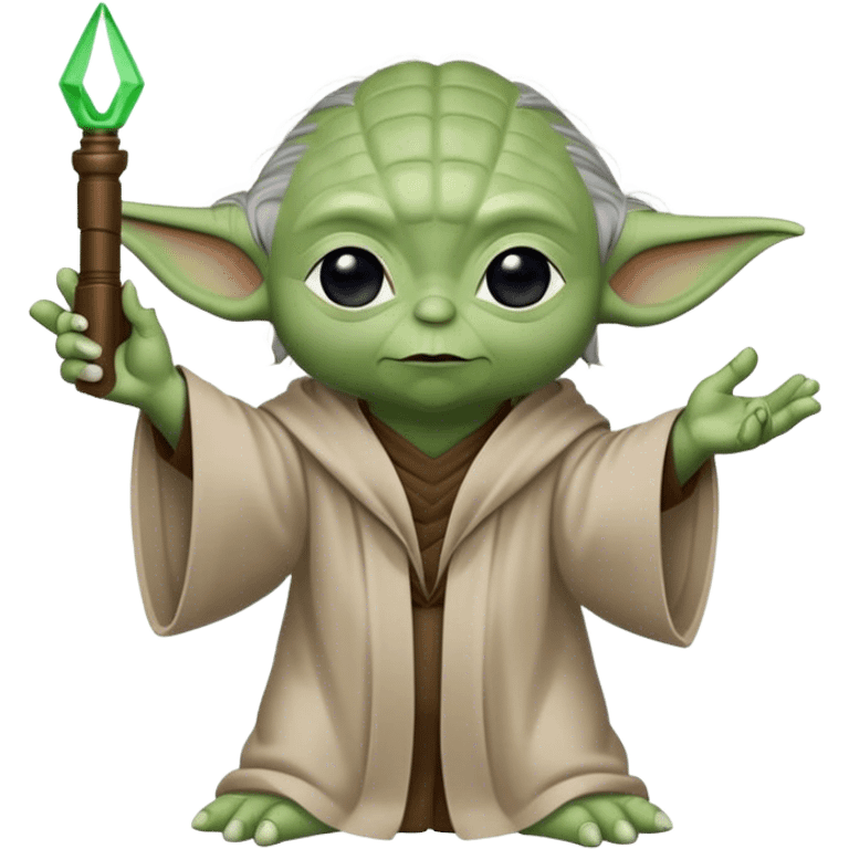 yoda holding up middle finder on one hand emoji