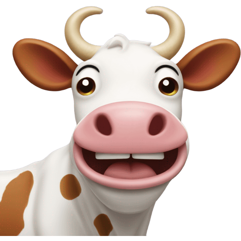 Laughing cow with horns  emoji