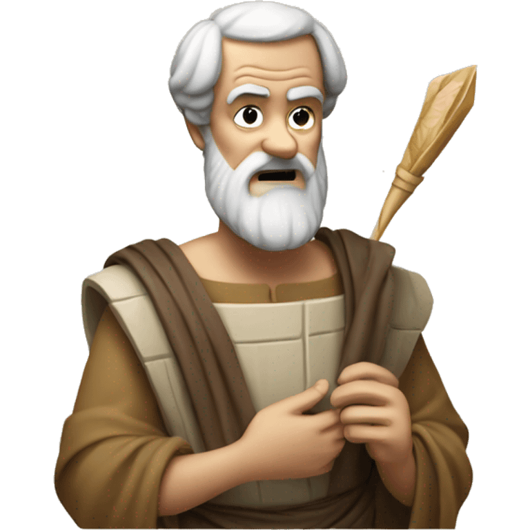 Aristotle holding a papyrus in his hand emoji