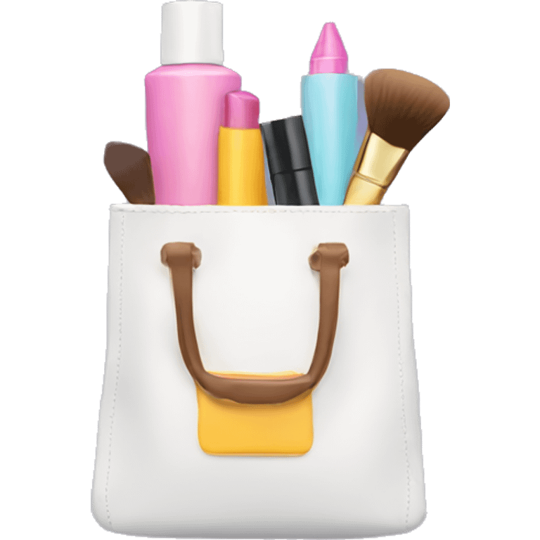 bag with cosmetics sticking out emoji