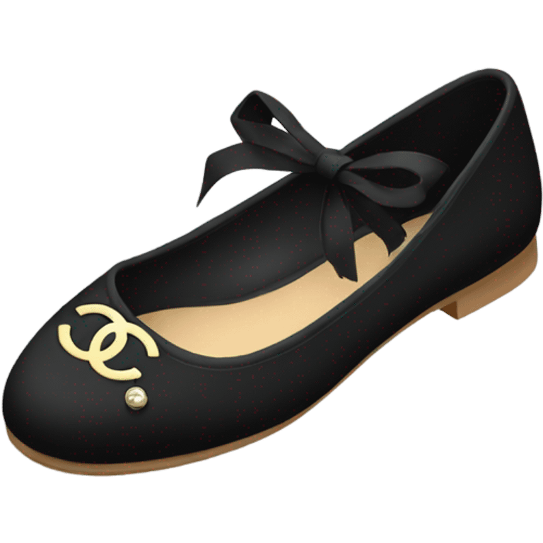 Black Chanel ballet flats emoji