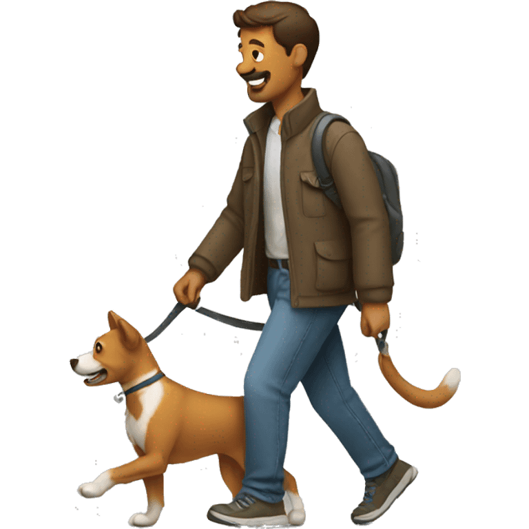 man  walking the dog emoji