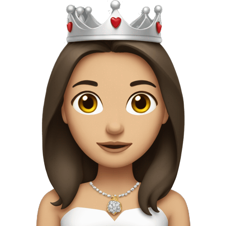 brunette girl with crown emoji