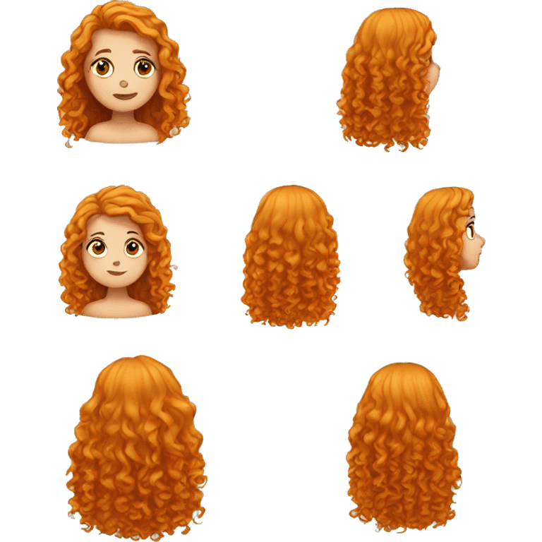 obese girl with orange curly long hair emoji