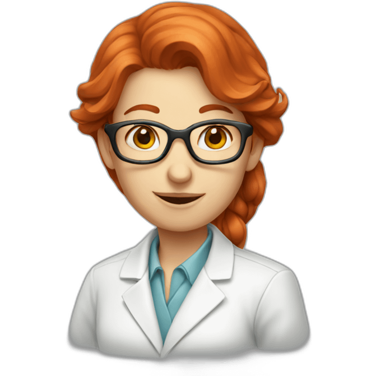 Redhead scientist with mouse emoji