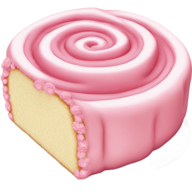 Pink roll cake with whipped cream emoji