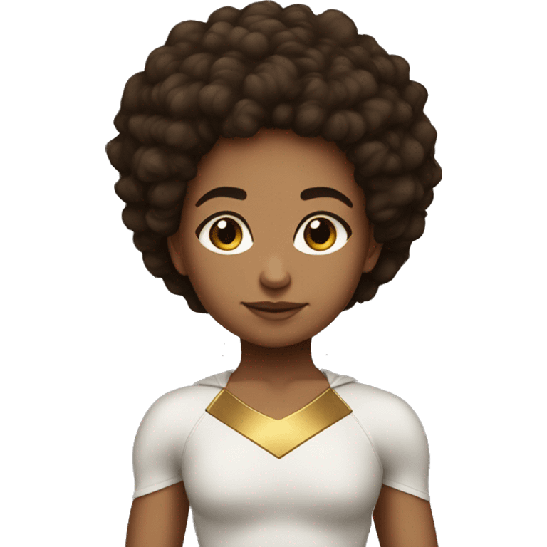 superhero, child, girl, afro brown hair, brown eyes, Hispanic, freckles  emoji