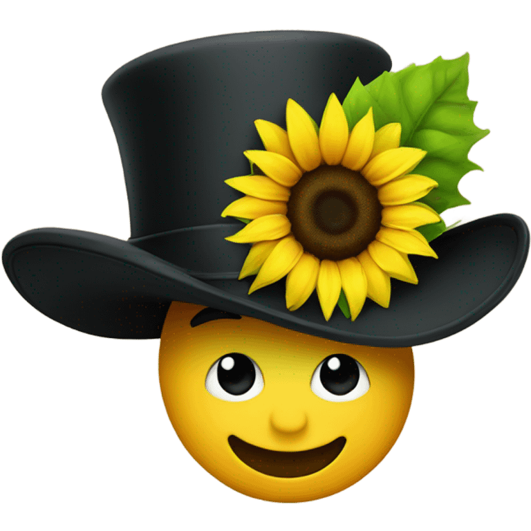 valentines sunflower with a tophat  emoji