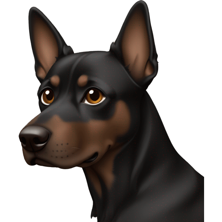 Perro negro con marrón y con los ojos marrón oscuro  emoji