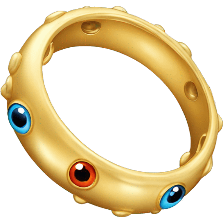 thin gold ring studded with eyeballs emoji