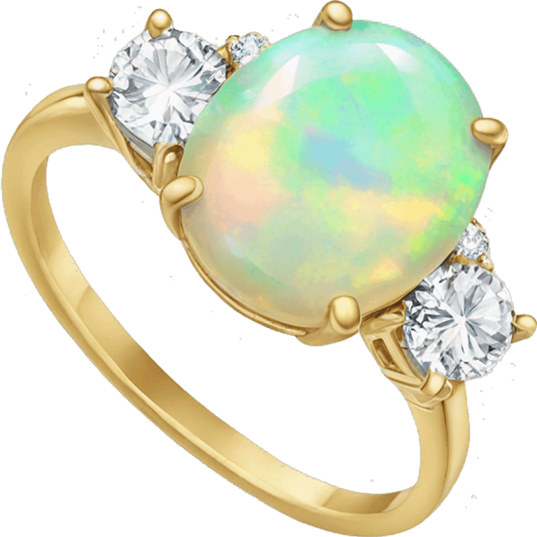 opal engagement ring with two diamonds emoji