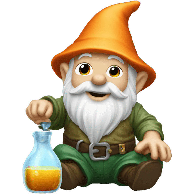 gnome pouring liquid on the ground as tribute to his homies emoji