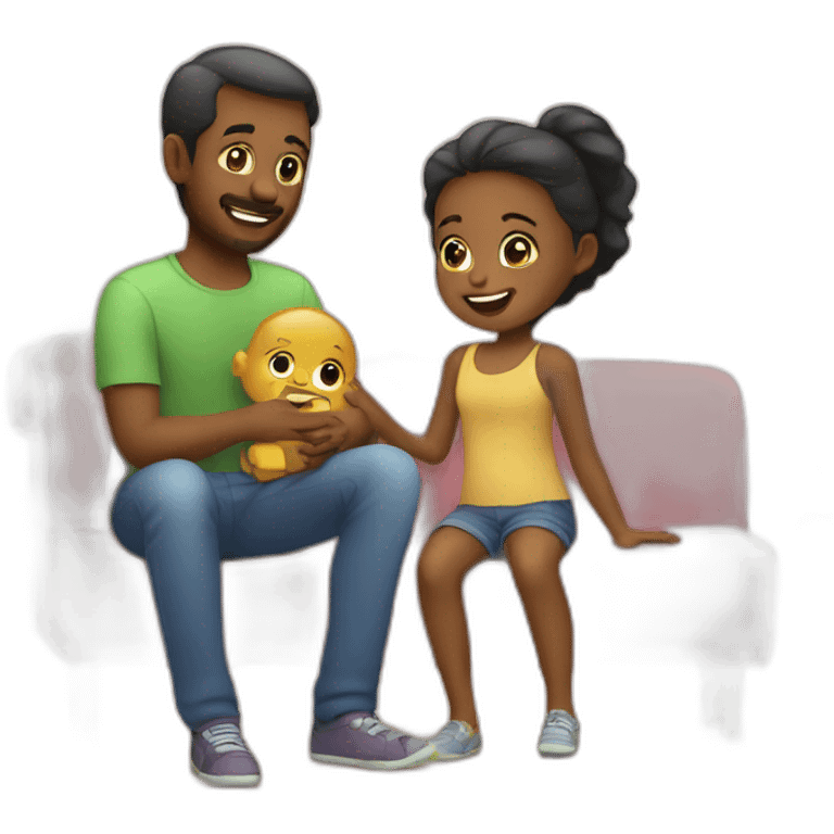 man babysitting a 2 year old girl emoji