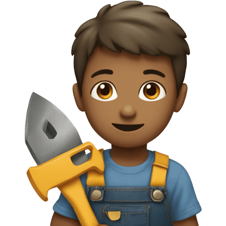 a child with a tool in his hands emoji