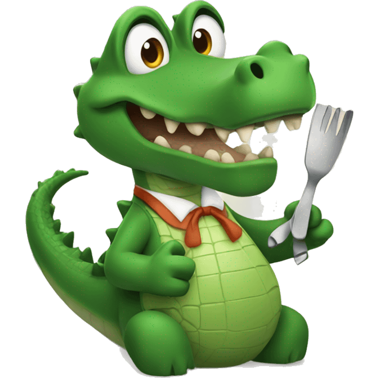 Alligator cooking emoji