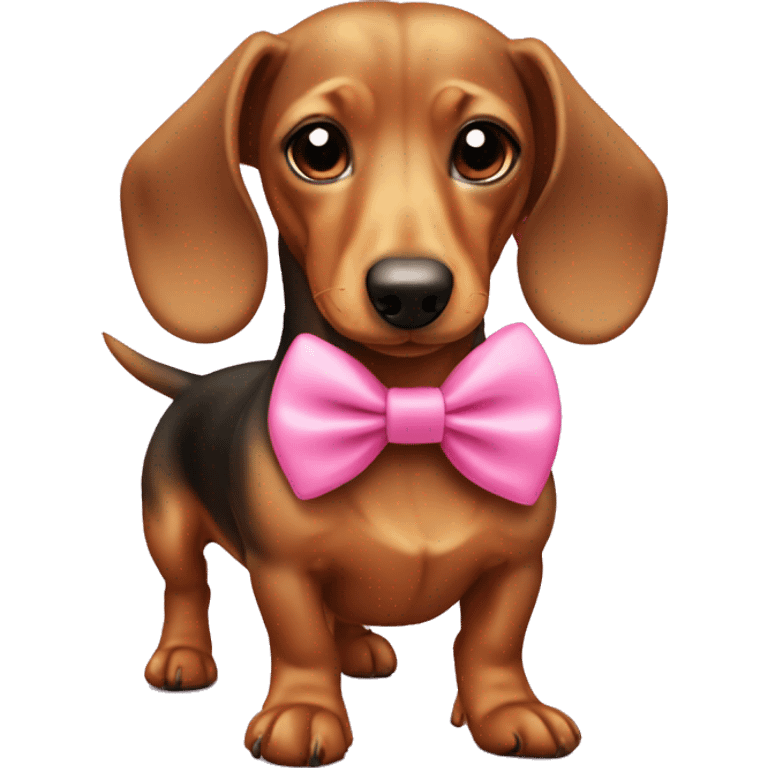 dachshund with a pink bow emoji