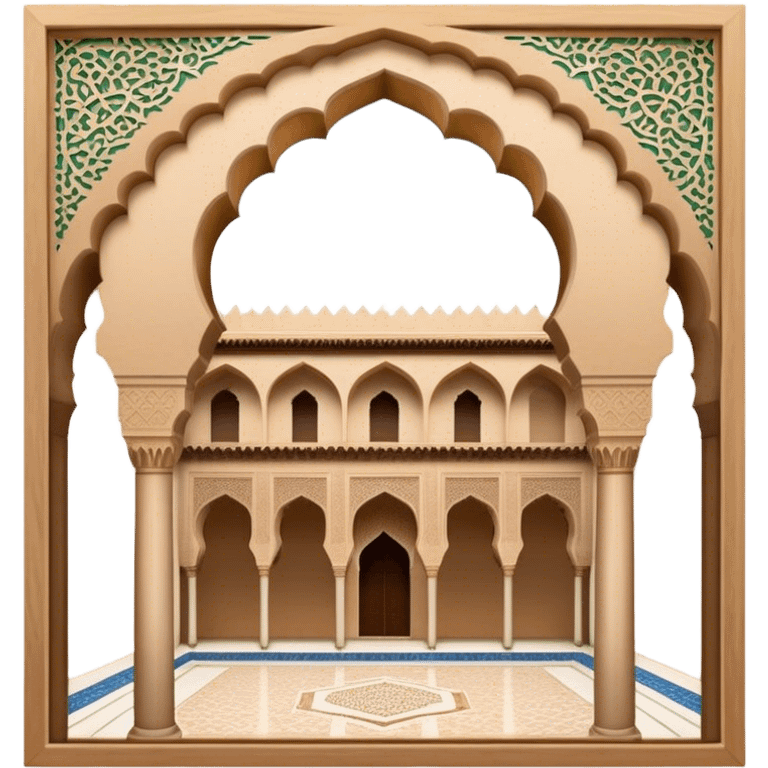 Alhambra Landmark Emoji – Highlighting its Moorish architecture and distinctive arches. emoji