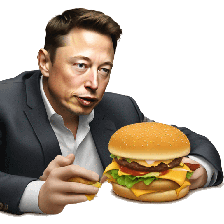 Elon musk eating a burger  emoji