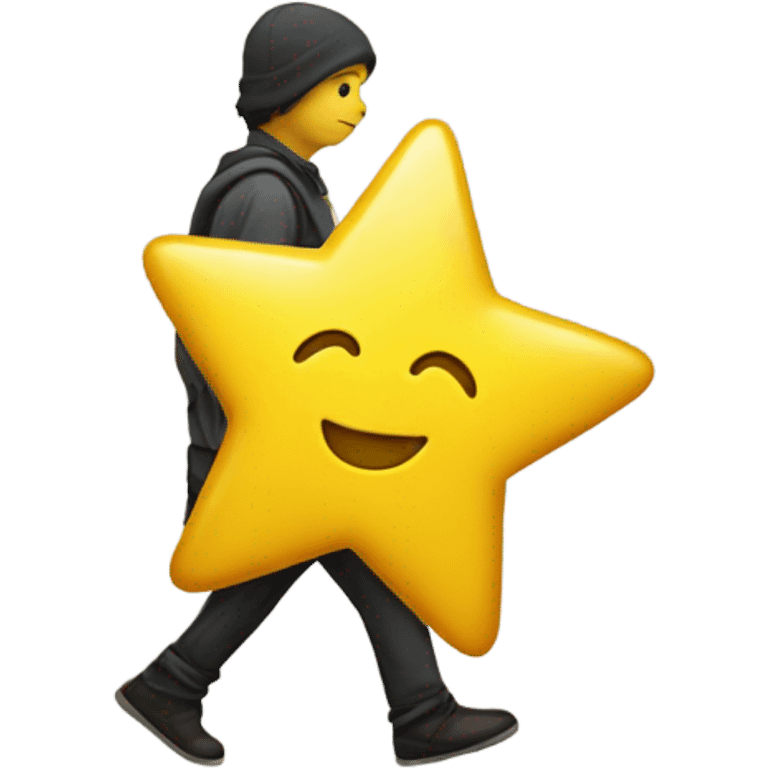 A walking yellow star emoji