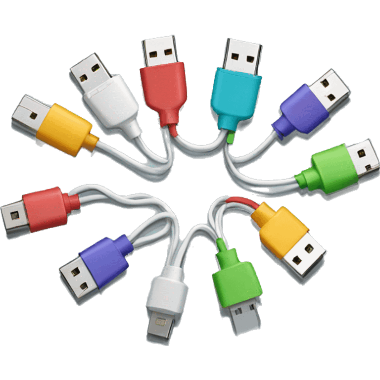 Bunch of unorganized charging cables emoji