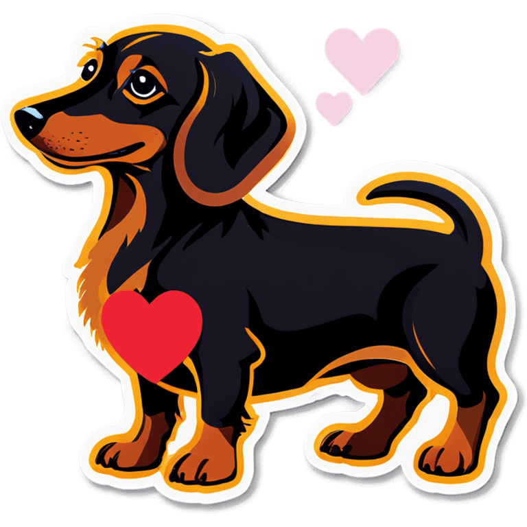 Dachshund with heart emoji