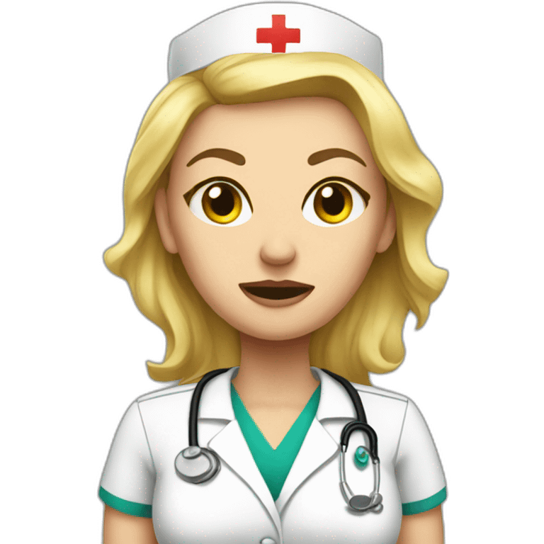 pissed off blonde woman nurse emoji