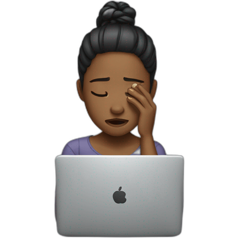 girl working while crying emoji