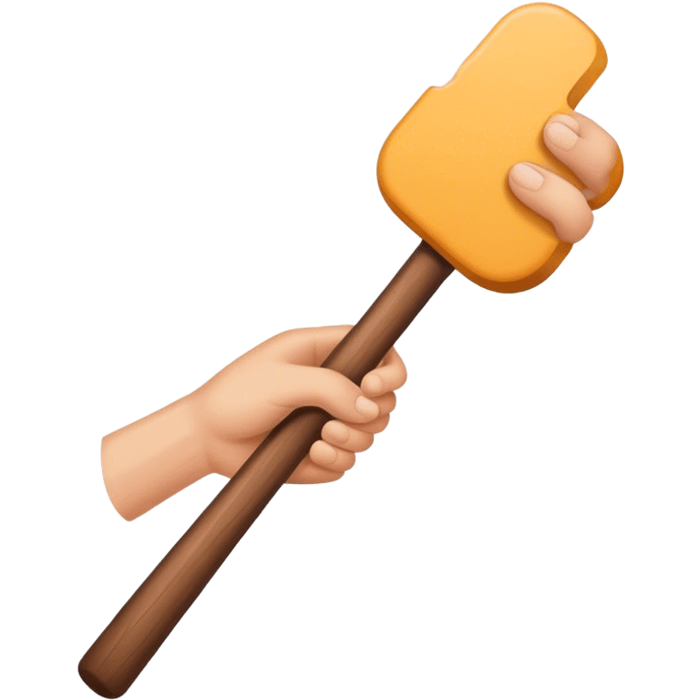 Hand holding Woodstick emoji